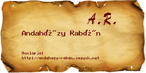 Andaházy Rabán névjegykártya